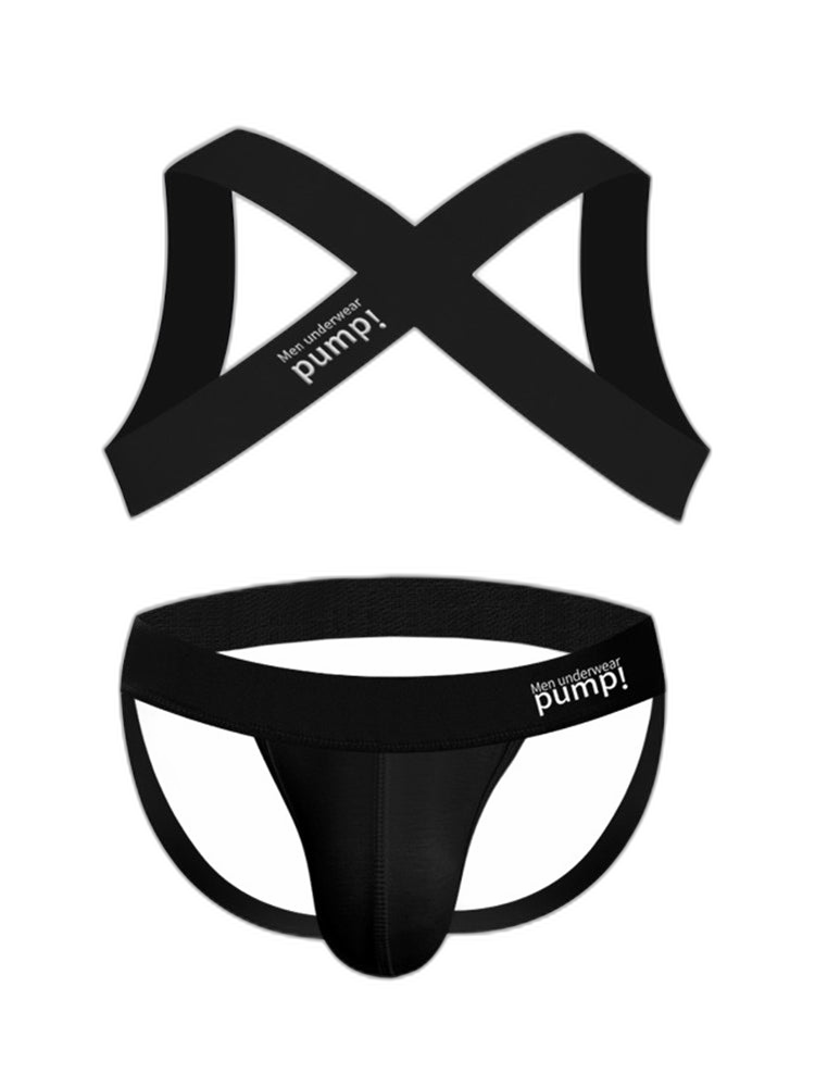 Men's Athletic High-Elasticity Compression Activewear Shoulder Strap & Underwear