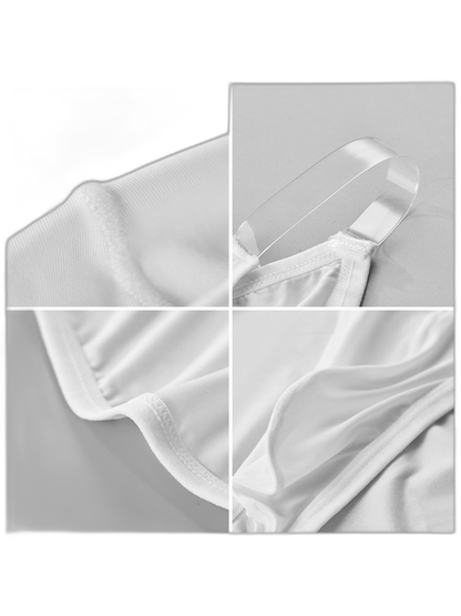 Sexy Spliced Transparent Belt Bikini For Men