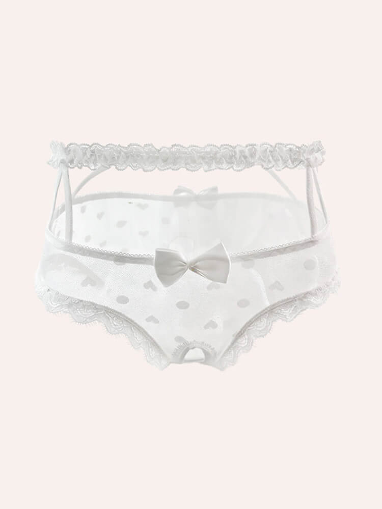 Men's Sexy Soft Lace Trim Hollow Sheer Briefs