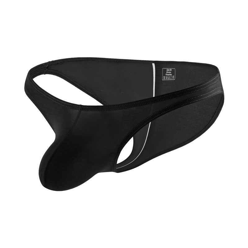 High Elastic Ice Silk Men's Solid Color Low Waist Briefs