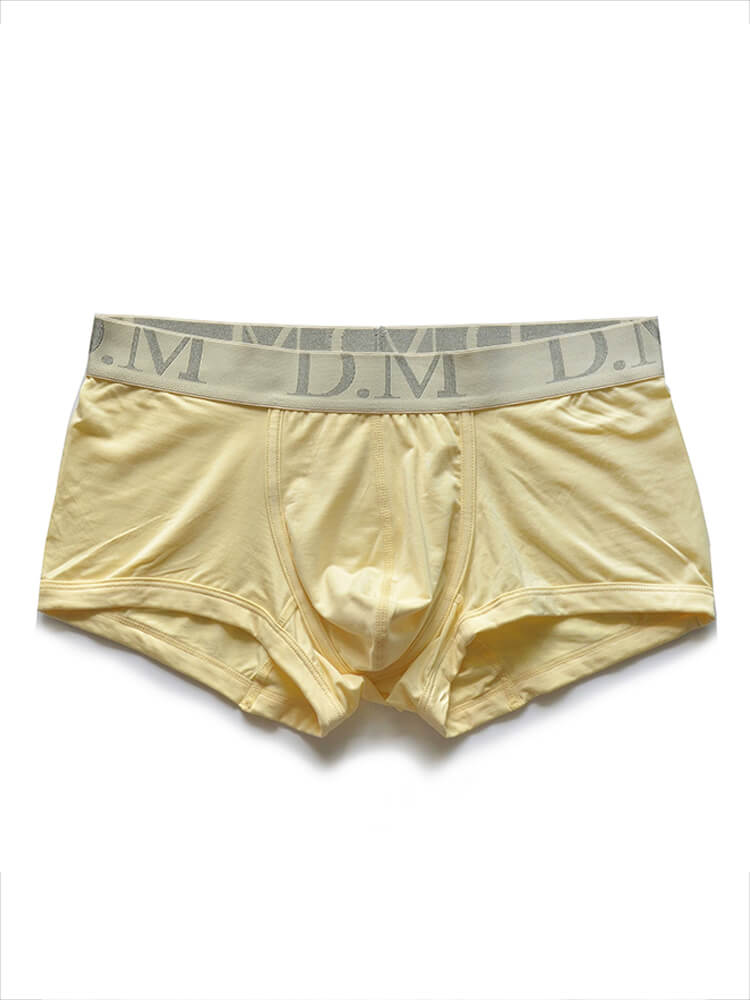 D.M Men's Solid Color Low-Rise Modal Boxer Briefs