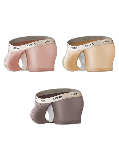 3 Pack Men's Ice Silk Bare-Sensation Breathable Lightweight Separating Trunks