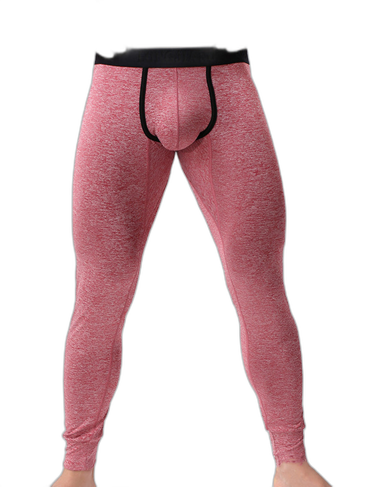 Men's U-Convex Pouch Sexy Base Layer Warm Pants Sleep Pants