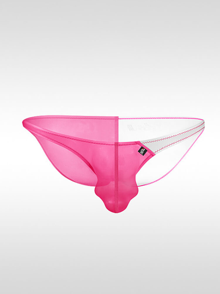 Men's Low-Rise Seamless  Sheer Ice Silk Thong