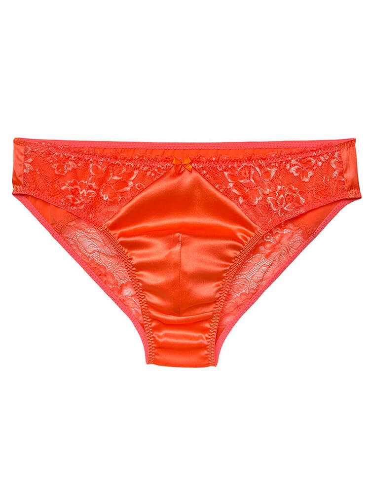 Men's Sexy Soft Lace Seamless Mulberry Silk Briefs