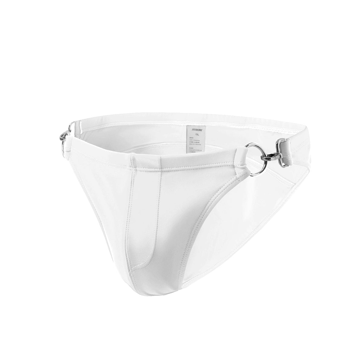 Men's Solid Color Metal Double Buckle Swim Bikini