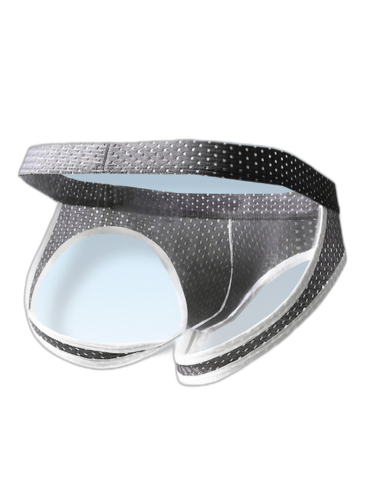 3 Pack Men's Breathable Mesh Ice Silk Sexy Stretch Fit Jockstrap