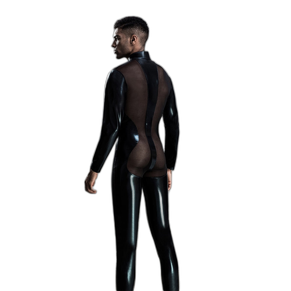Men's Sheer Mesh Bodysuit
