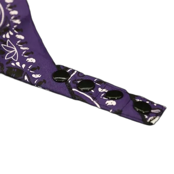 Mr.S Leather Zipper Pocket Neck Hanky - Purple