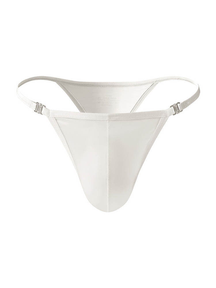 Men's Sexy Solid Color High Fork Buckle Thong