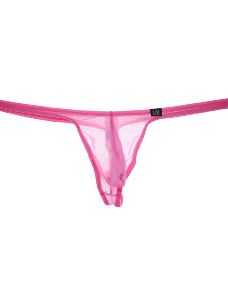 Men's Sheer Mesh Low-Rise U-Pouch Thong