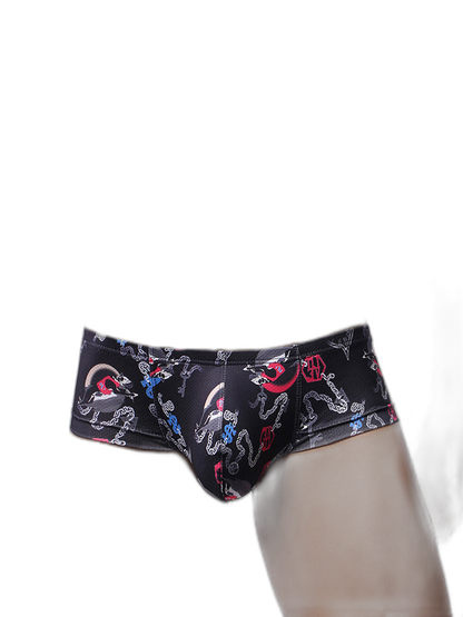 Men's Sexy Botanical Printed Mesh Underwear