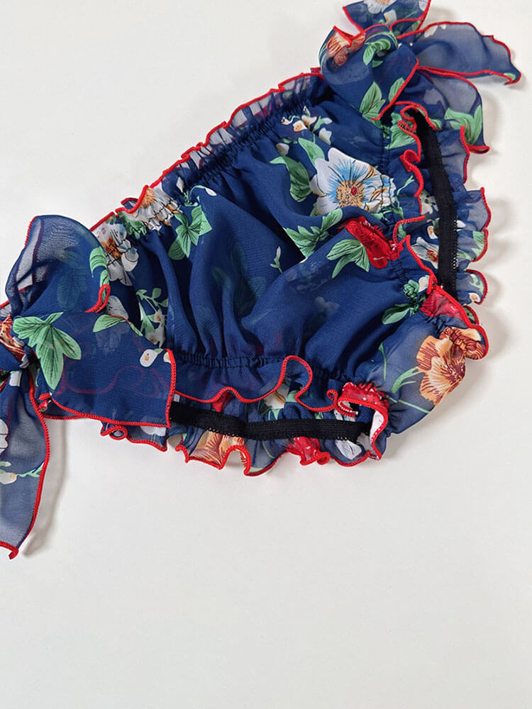 Men's Sexy Bow Ruffle Chiffon Briefs