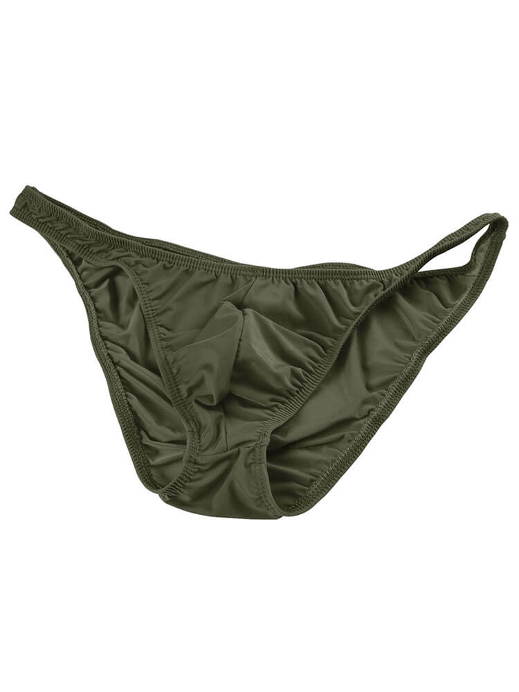 Men's Sexy Solid Color Ice Silk Low Waist Briefs