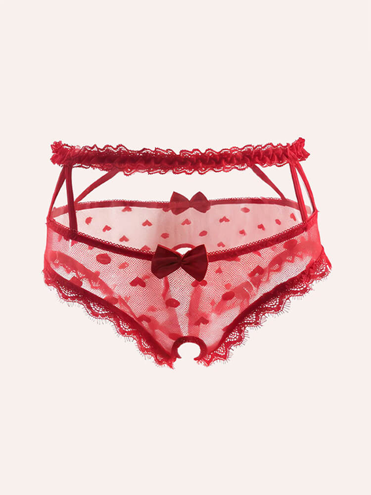 Men's Sexy Soft Lace Trim Hollow Sheer Briefs