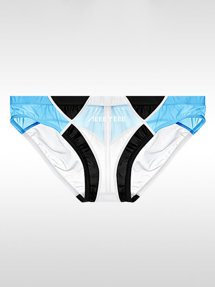 Men's Sexy Sheer Colorblock Stretch Thin Briefs