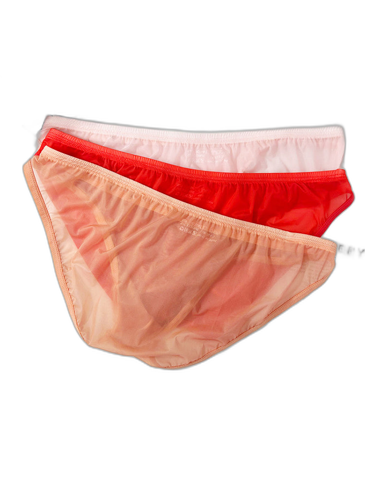 Men's Sheer Low-Rise Bikini with Contoured Pouch