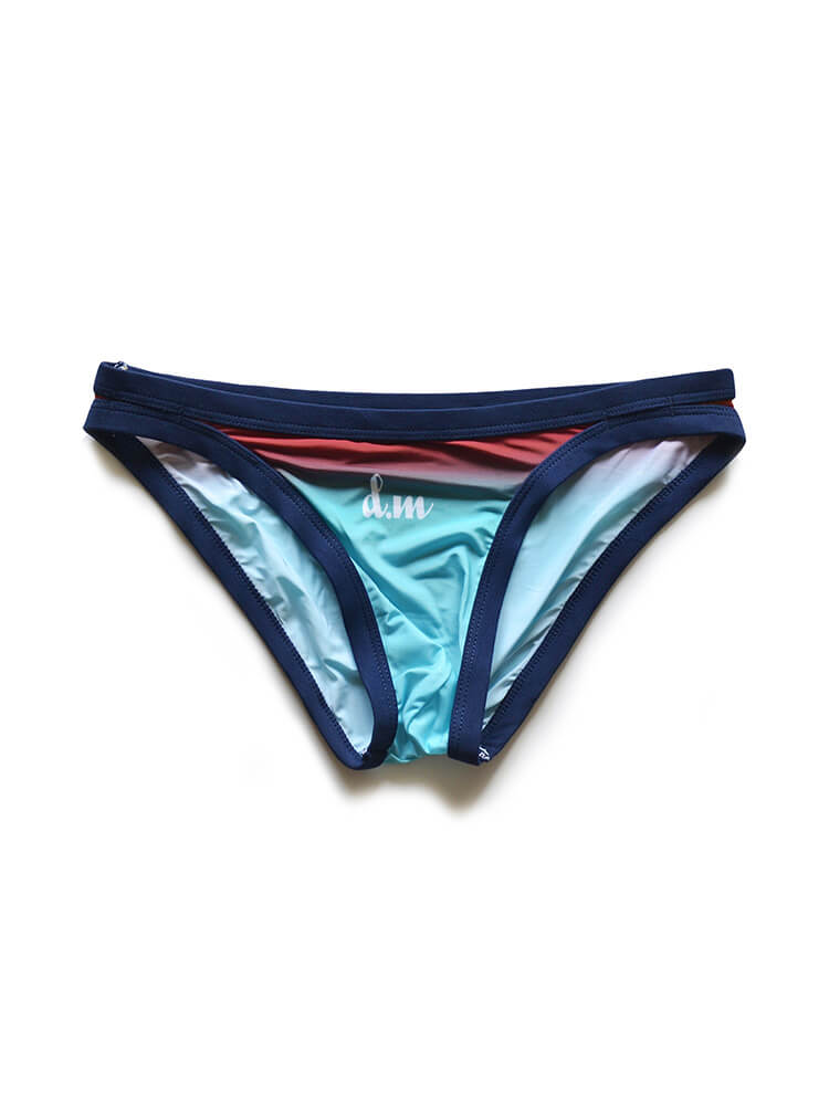 D.M Men's Sexy Gradient Breathable Low-Rise Briefs