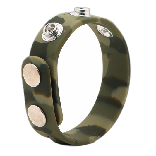 ruff GEAR Silicone Snap Adjustable Cock Ring Camo Green