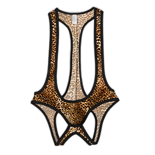 Leopard Print Open-Back Singlet