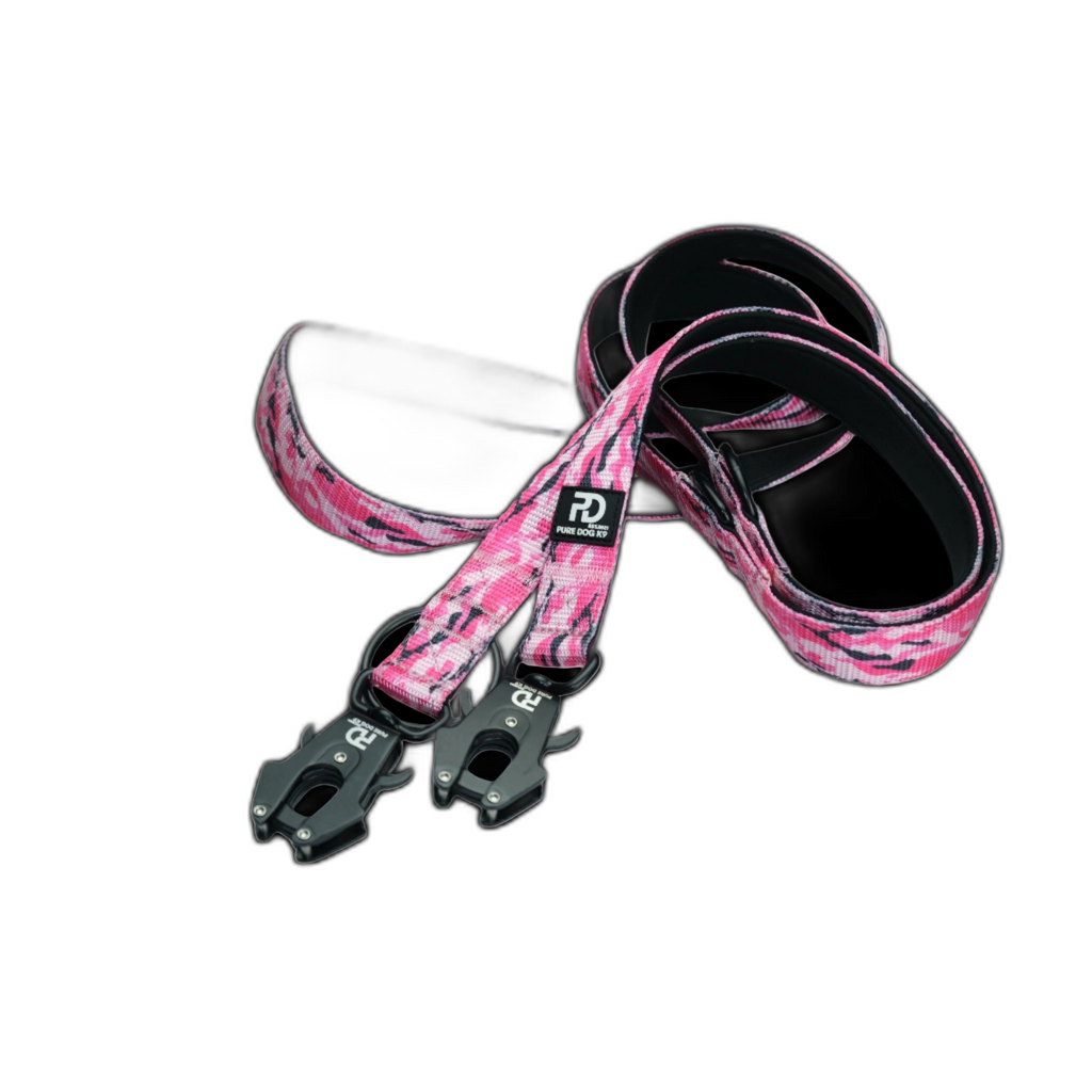Pure Dog k9 Multifunctional Lead Pink Camo