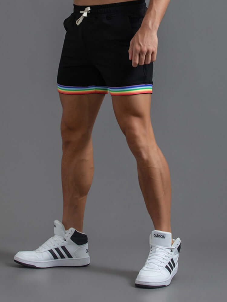 Men's Rainbow Stripes Cotton Shorts