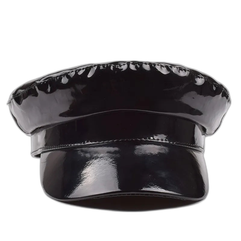 Patent Leather Biker Cap