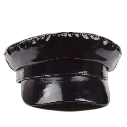Patent Leather Biker Cap