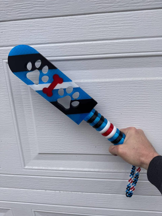 🐾 Puppy Pride Striped Paw Print BDSM Paddle – Flexible Impact Toy