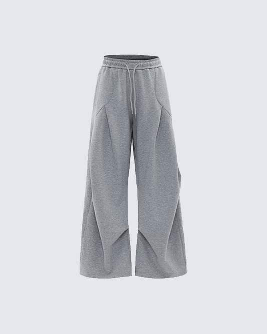 Wide-Leg Drawstring Jogger Pants