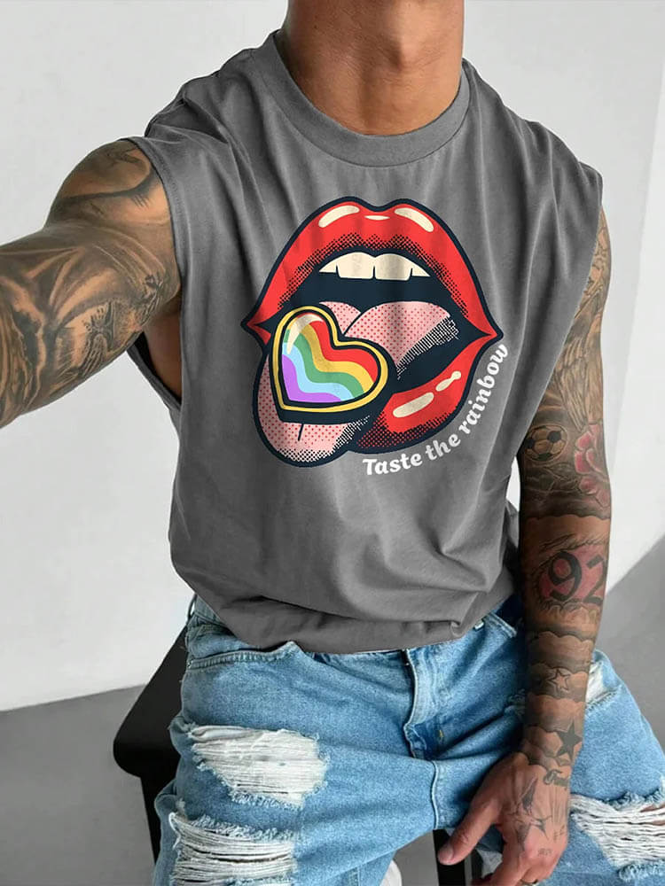 Men's Mouth Taste The Rainbow Wide Shoulder Vest
