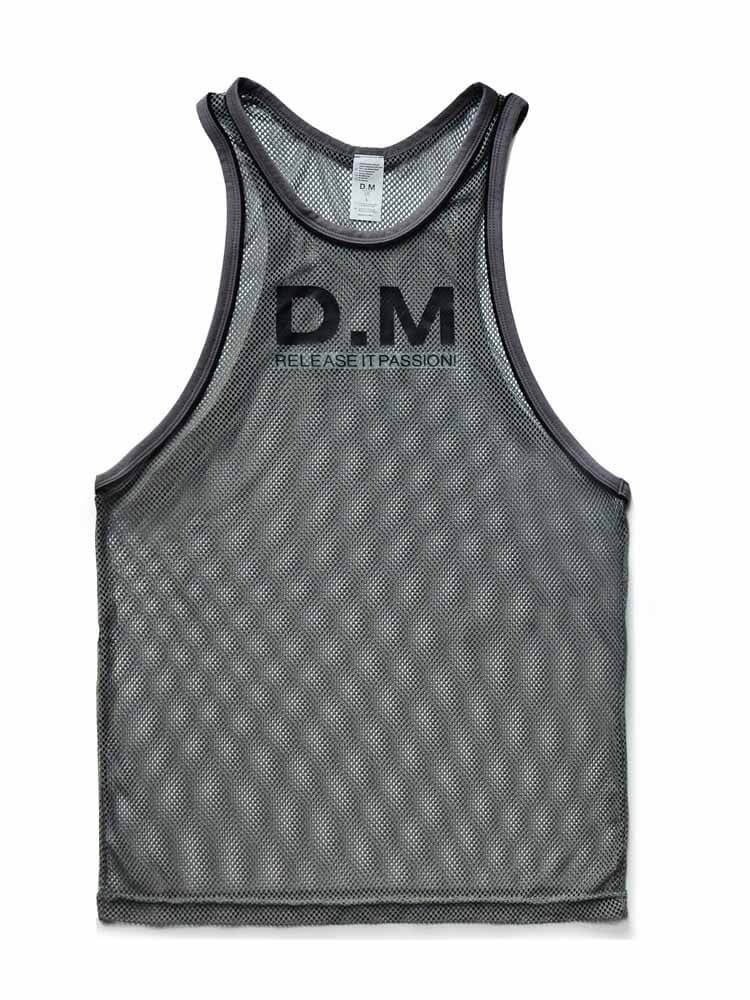 D.M Men's Mesh Sexy Breathable Sports Tank Top