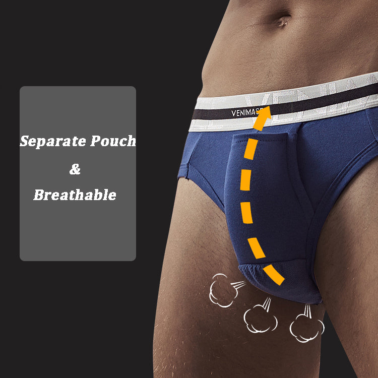 Men's Cotton Ball Pouch Separate Briefs