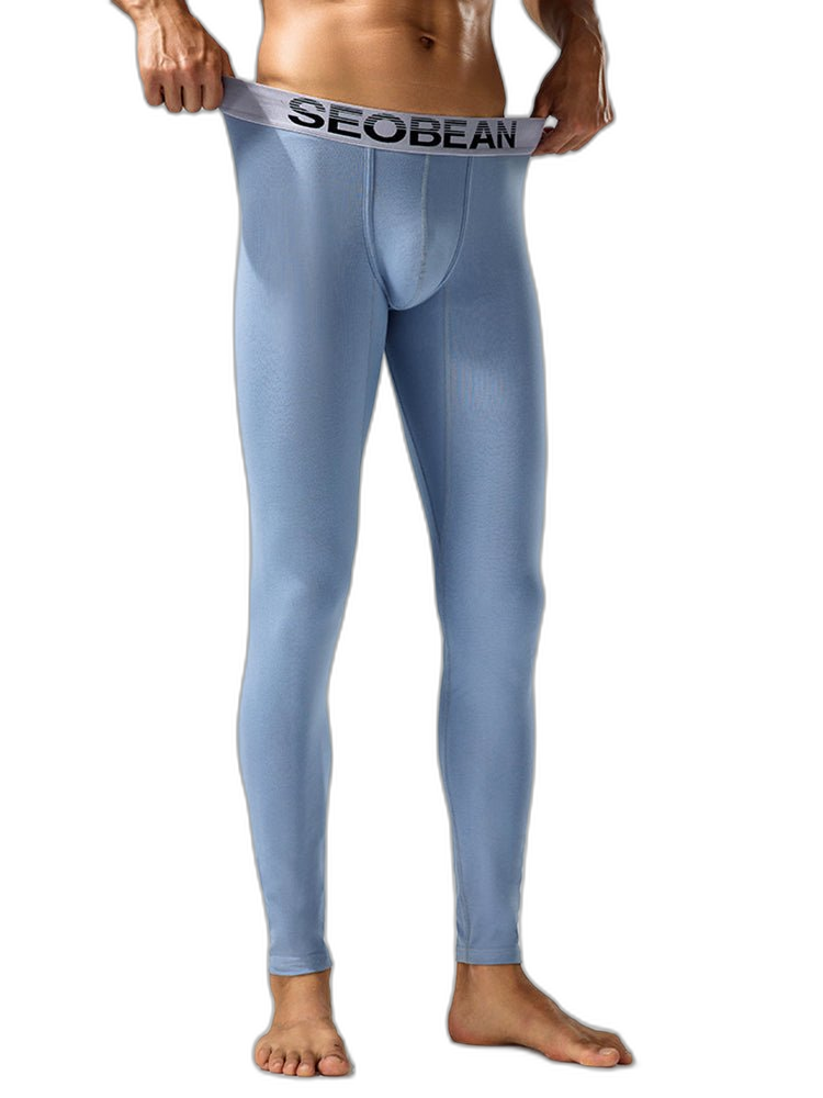 Seobean Men's Thin Autumn and Winter Essential Thermal Underwear Long Pants