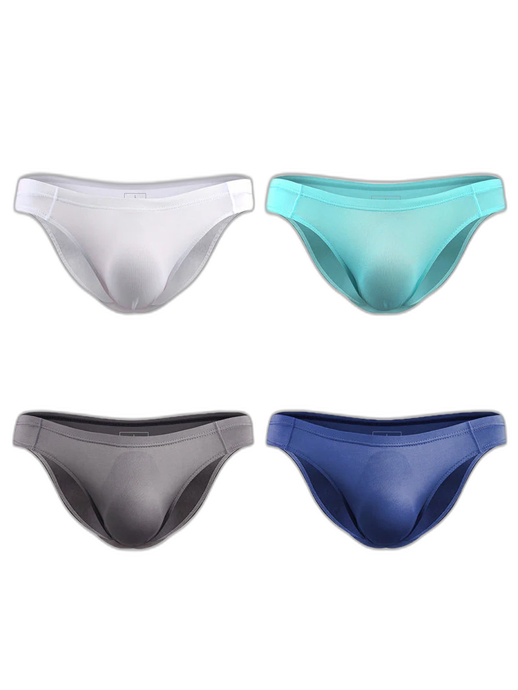 4 Pack Men's Support Pouch Traceless Ice Silk Underwear