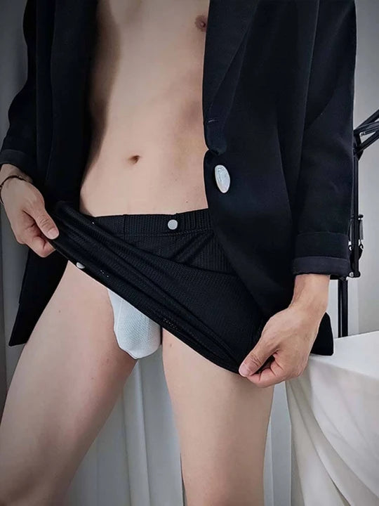 Men's Ice Silk Mesh Quick-Dry Detachable Skort