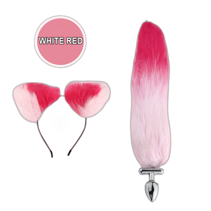 Finnick - 15 Inch Fox Tail Metal Butt Plug - Anal Sex Toy - 2 Colors