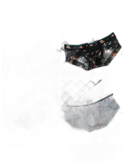 4 Pack Men’s Flower Print Pouch Briefs