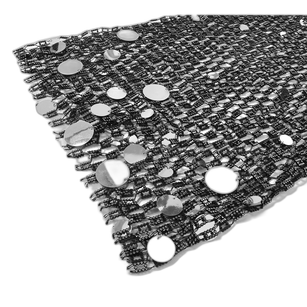 Mirror Sequin Rhinestone Mesh Tank