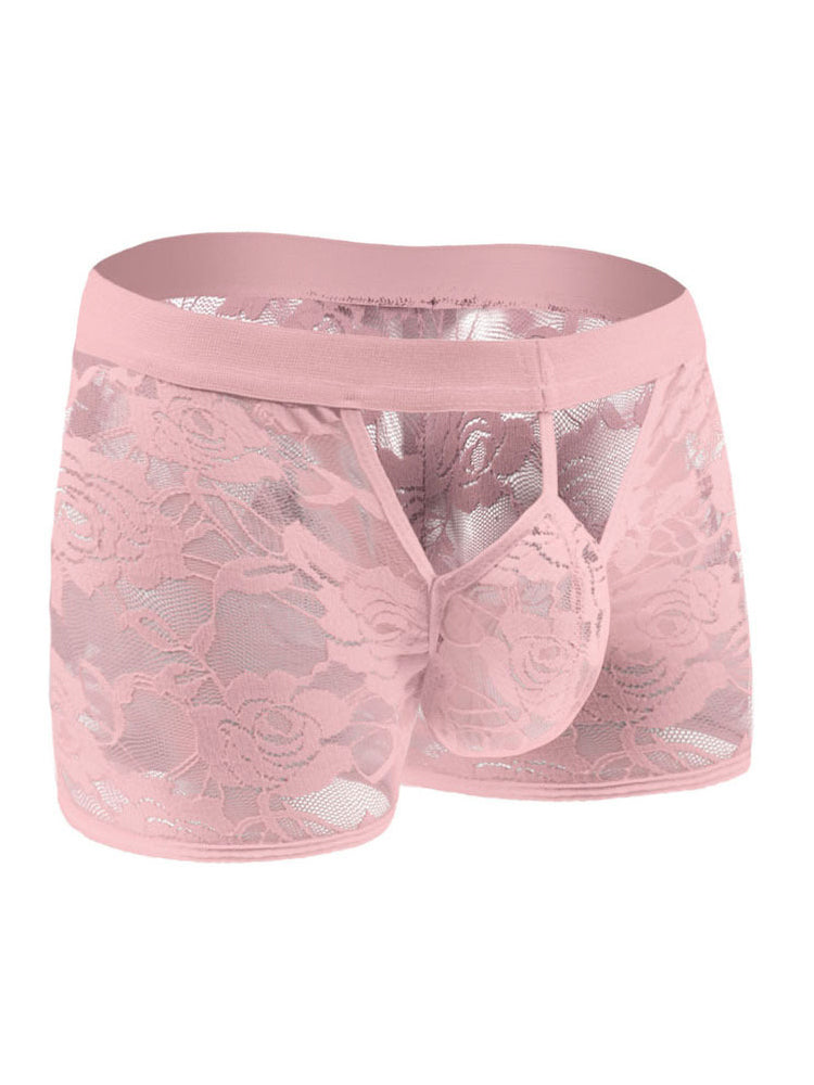 Men's Lace Open Crotch Boxer Briefs
