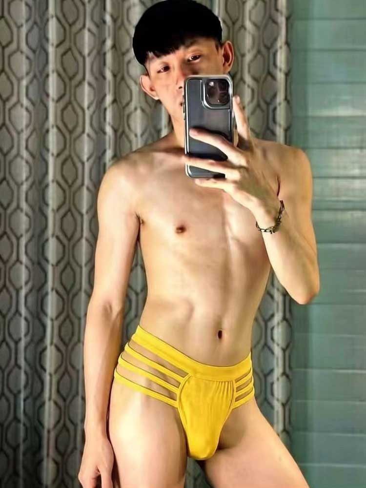 Men's Sexy Low-Rise Multi-Strap Cutouts Thong