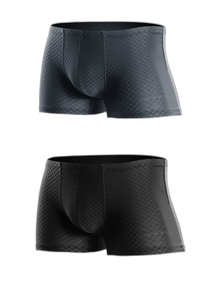 2 Pack Breathable Grid Ice Silk Men's Underwear