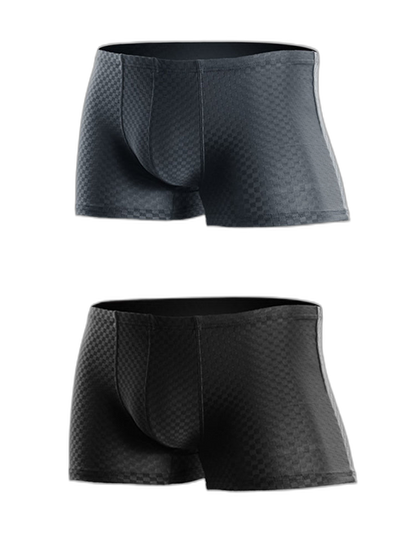 2 Pack Breathable Grid Ice Silk Men's Underwear