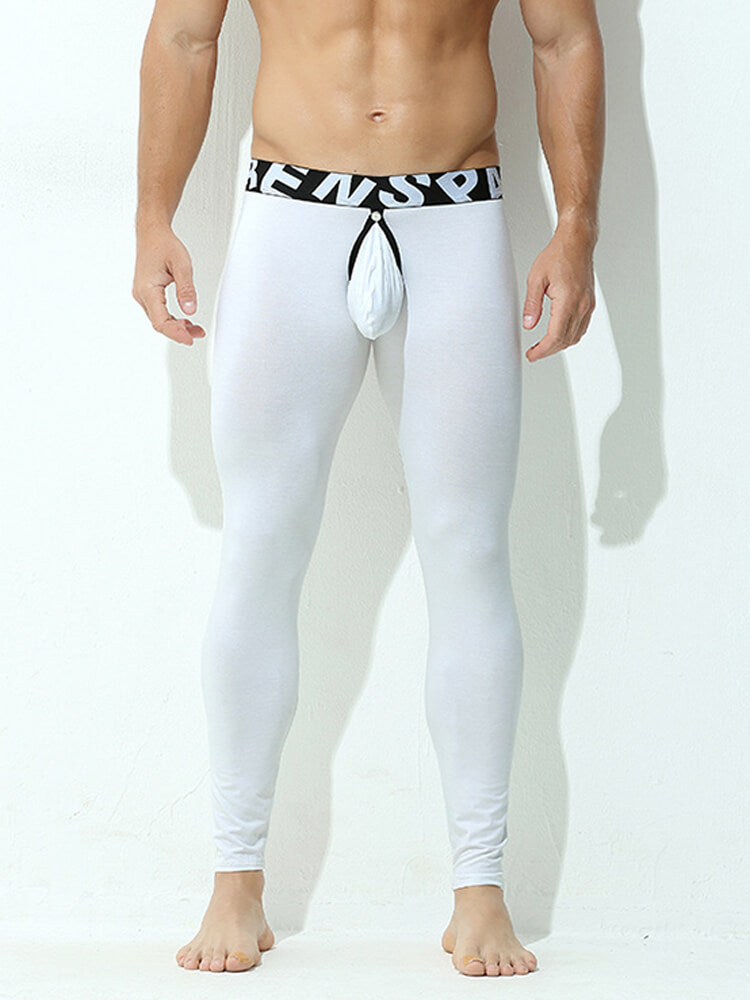 Men's Lettered Belt Elastic Tight Thin Leggings