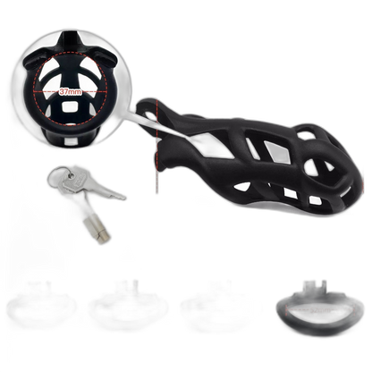 Breathable Mesh Chastity Cage With 4 Ring Sizes