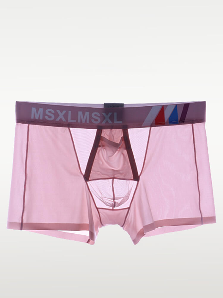 Men's Sexy Sheer Gun Bullet Separation Thin Trunks