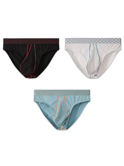 3 Pack Men's Sexy Large Pouch Breathable Comfortable Cotton Briefs