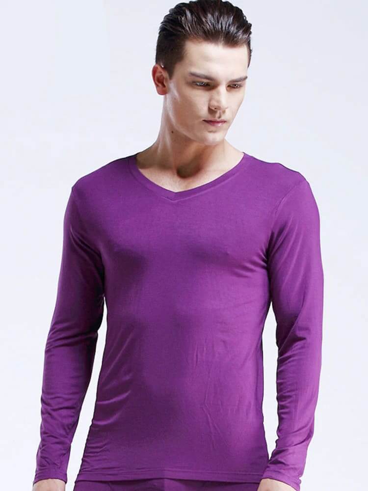 Men's Ultra Soft Low Cut V-Neck Thermal Shirt