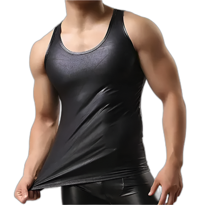 Leather Sleeveless Tank Top