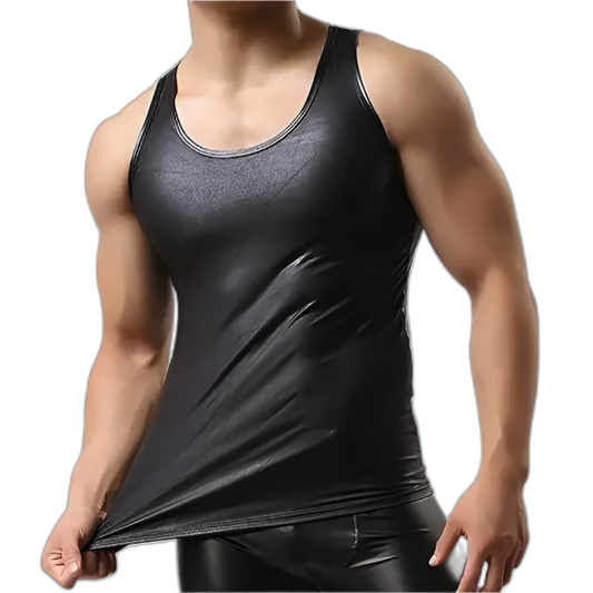 Leather Sleeveless Tank Top